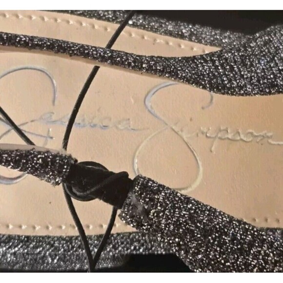 Jessica Simpson  Slingback Flat Women's 7M Silver Glitter Pointed Toe Event - Picture 6 of 7